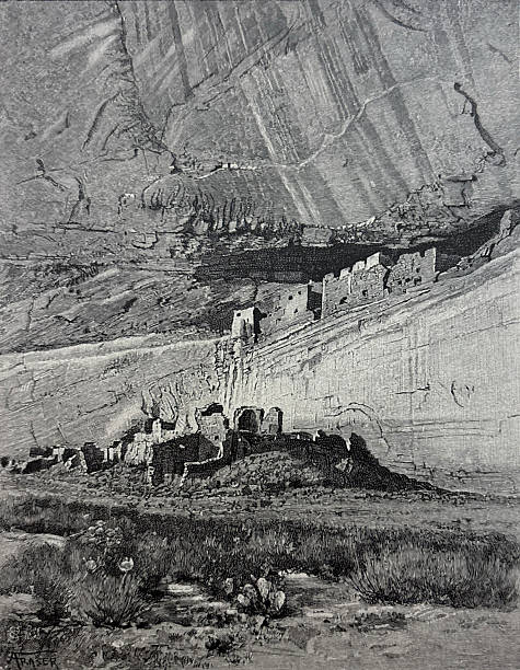 Antique illustration pre 1900 - The White House - Cayon De Chelly - Arizona