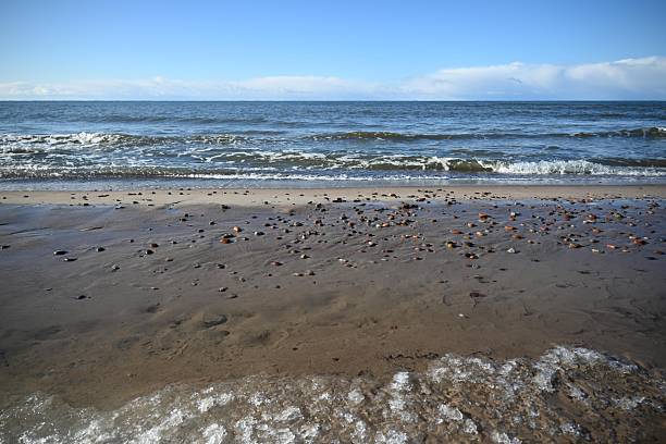 Winter coast of the Baltic Sea in Latvia.