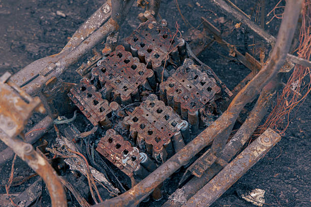 Burned motorcycles in Milan