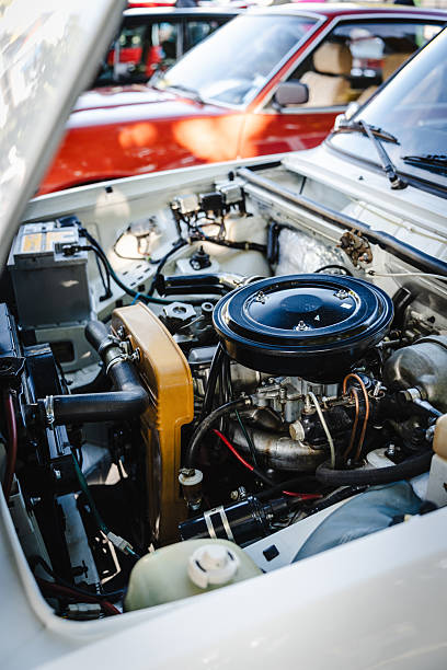 Engine of american retro car