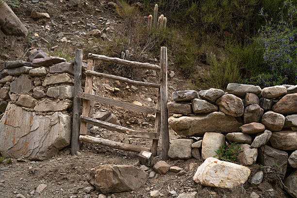 In Caspalá, Jujuy, Argentina, a handmade wooden gate stands between adobe walls, opening to a dry mountain landscape. The weathered logs and rugged terrain reflect the simplicity and resilience of highland life in one of the country’s most remote villages.