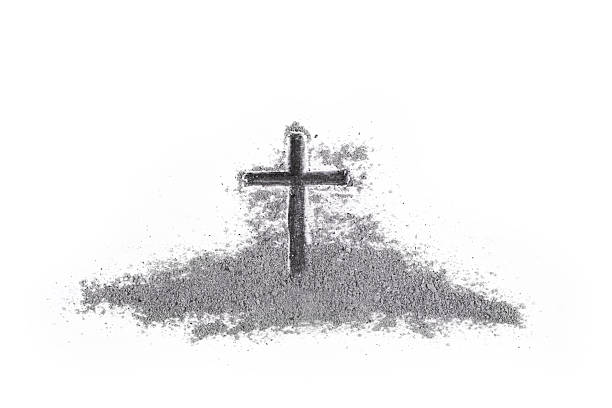 istock Christian Crucifix Drawing in Ash Isolated 2256918646