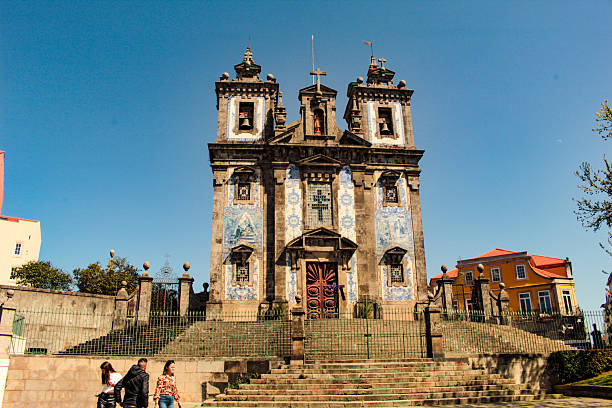 The facade of the Parish Church of Santo Ildefonso in the city of Porto, Portugal.
