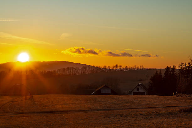 Winter cold color sunset near Roprachtice CZ 12 29 2025