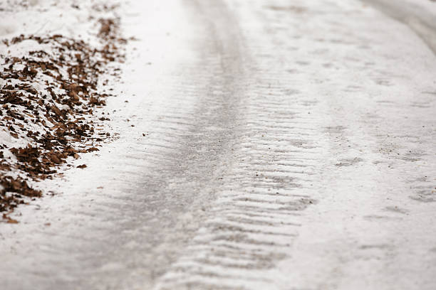 Frozen country road