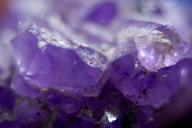 macro photography of amethyst crystal