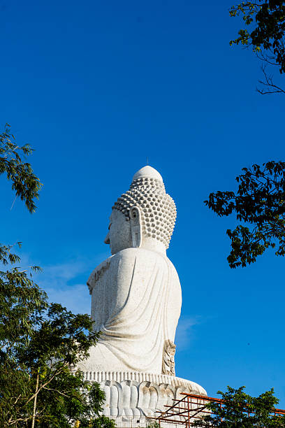 The Big Buddha statue partially framed by trees, blending spiritual architecture with natural surroundings