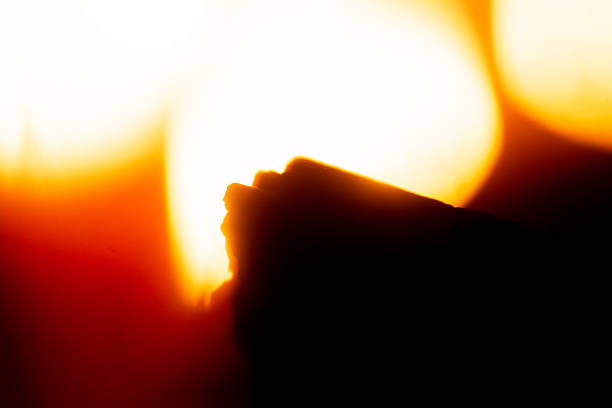 photograph of amethyst under candlelight