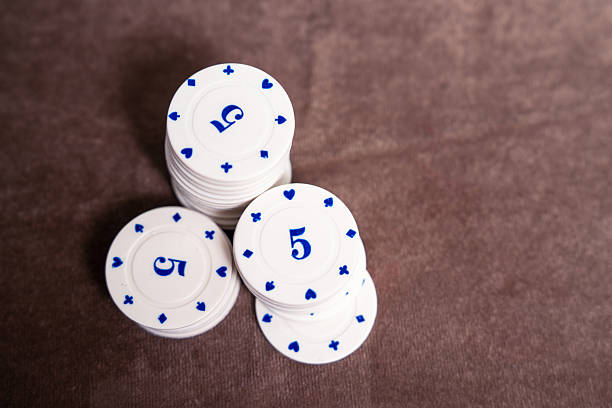 Concept of five poker dice show full house combination