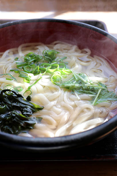 Warm Japanese udon noodles