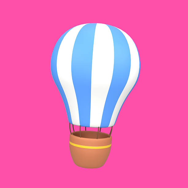 multi colored hot air balloon isolated on white