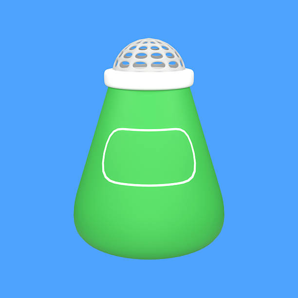 3D Illustration Green Salt or Pepper Shaker Bottle