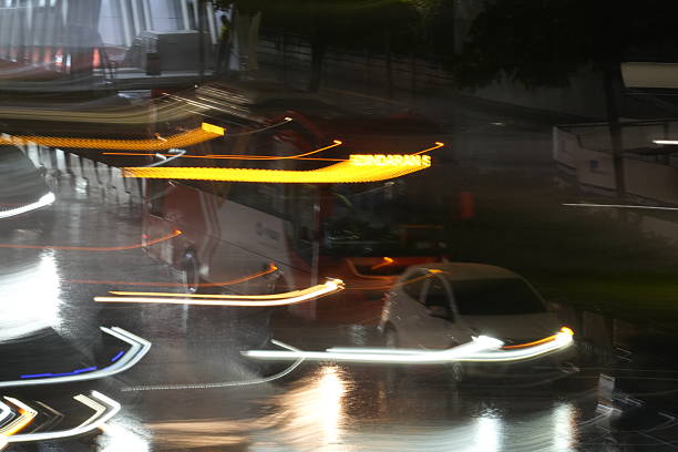 night traffic in Jakarta, Indonesia