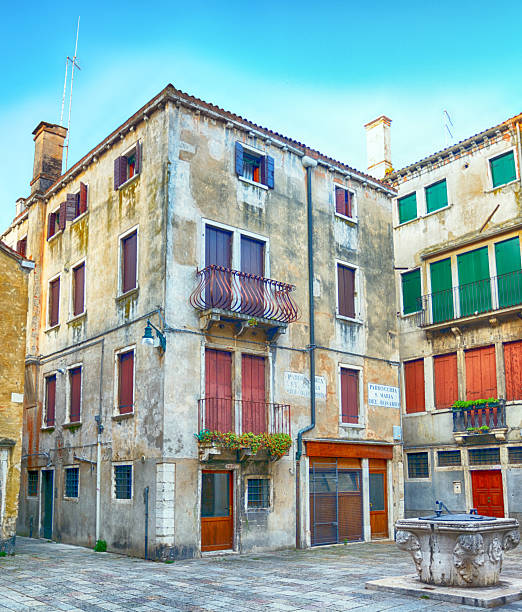 Picturesque old water well in Venice, Italy