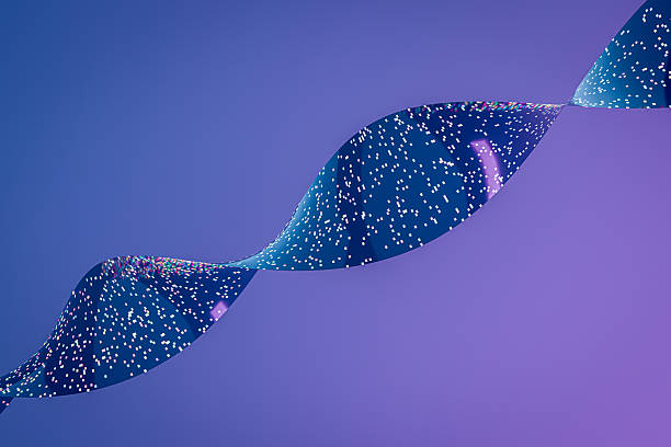 Abstract futuristic illustration inspired by a DNA helix formed by flowing colorful digital particles. Concept of genetic data, biotechnology, artificial intelligence, big data, and digital transformation. Suitable for healthcare, science, innovation, and technology-related designs.