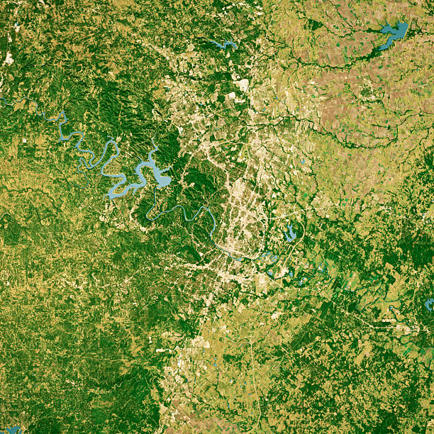 istock Travis County TX Satellite Topographic Map 3D Render Color 2257017253