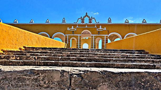 Stairs to Convent in Izamal Mexico