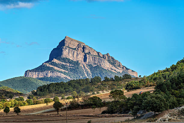 Oroel Peak, Pena Oroel mount in the Pyrenees, Jaca, Huesca, Aragon in Spain.