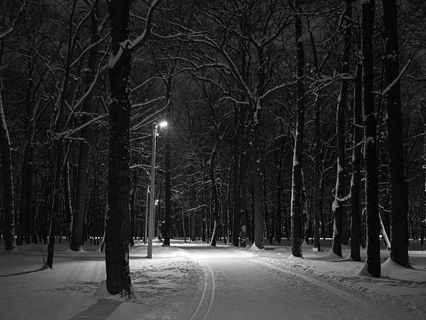 Winter evening in Lyme Regis after heavy snowfall