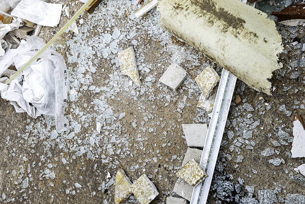 Detail of a window broken due to vandalism, destruction
