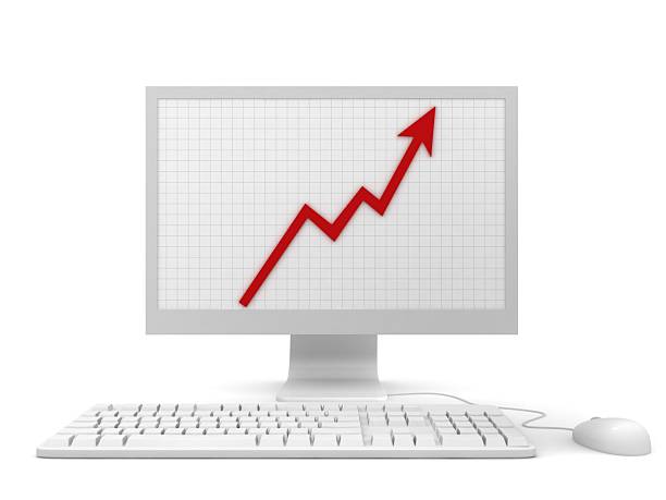 Growth chart graph investment stock market success computer screen