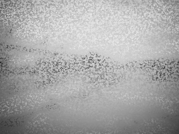 Silver metal texture with horizontal misty band and soft grain background
