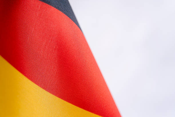 Close Up German Flag Fabric Texture Background