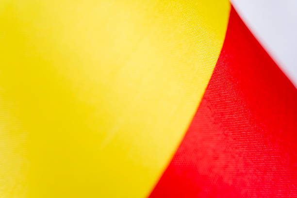 Close Up Red Yellow Fabric Texture Background