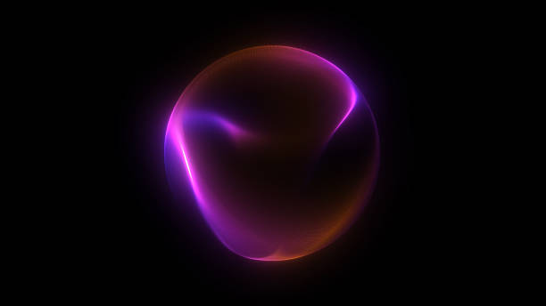 istock Dark purple orange sphere glowing neon light, smooth wavy motion, dark energy 3D ball, abstract warm tone orb, magical futuristic shine, black background, cinematic sci fi visual depth atmosphere 2257053897