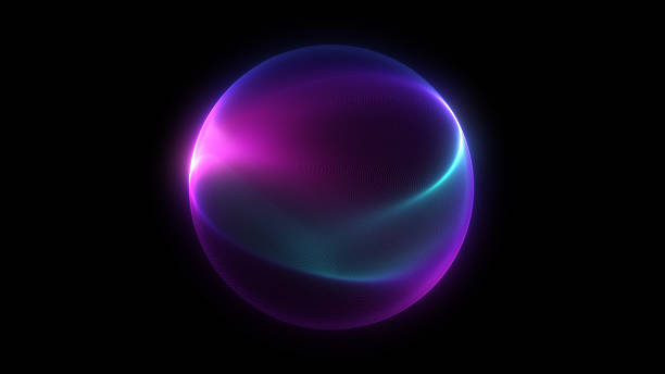 istock Glowing blue pink gradient sphere neon wavy purple 3D ball bright web energy orb round smooth glass surface dynamic plasma vortex black background cinematic sci fi abstract cosmic visual 2257053937