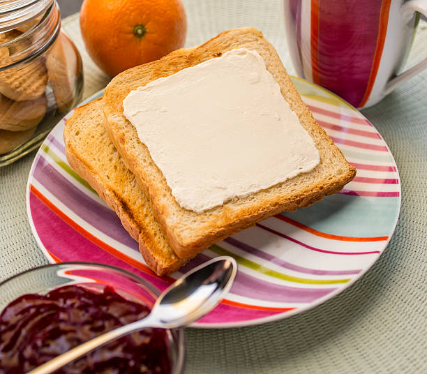 Raspberry Jam on Toast with Natural Drop Shadow- Photographed on Hasselblad H3D2-39mb Camera