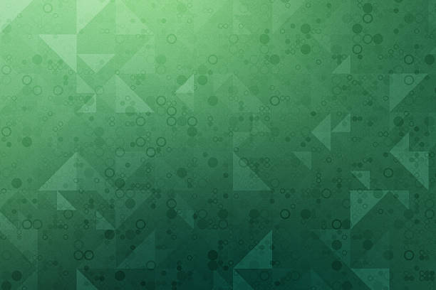 A deep green gradient background with a layered abstract texture of translucent triangles and soft circular shapes. The image blends a structured geometric layout with organic bokeh details, creating a modern, grounded, and eco-conscious visual aesthetic.