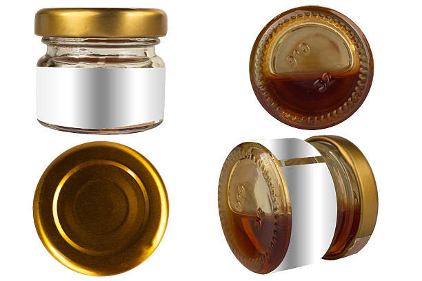 Glass Jar with stainless steel lid isolated on white background small.