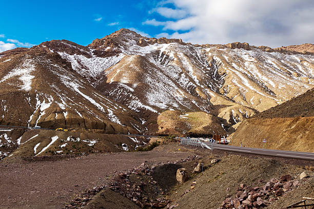 Tizi'n Tichka, Morocco, famous mountain pass in the High Atlas Mountains in winter
