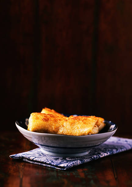 Traditional japanese ceramic on rustic wooden background. Soft focus. Copy space.