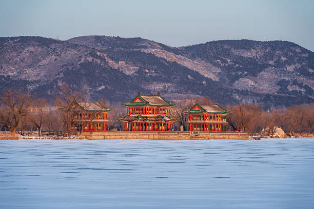 Beijing, China - 19th January 2026 - Sunrise at the Summer Palace ancient architecture