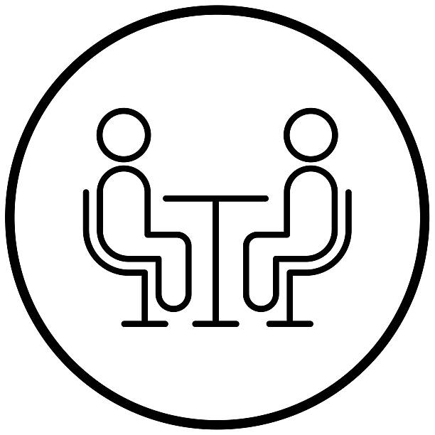 vector design interview icon style - kare i̇ki boyutlu şekil stock illustrations