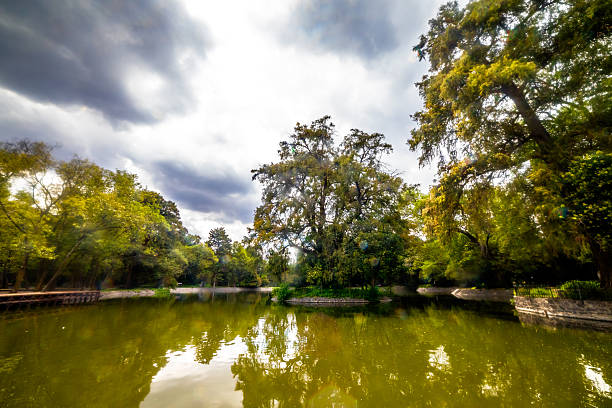 Chapultepec Lake on a cloudy day in Mexico City