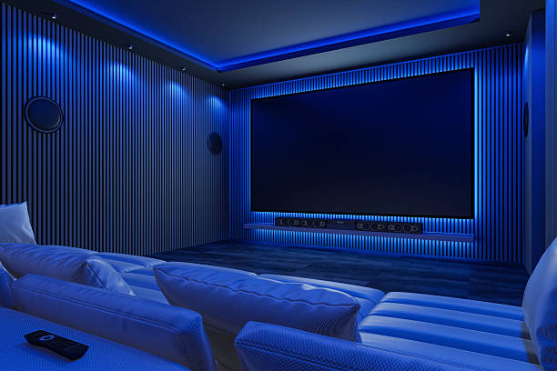 istock Futuristic Home Cinema with Blue LED Lighting and Immersive Design 2257138368