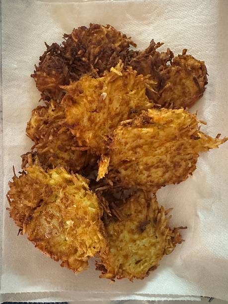 Freshly-made potato latkes