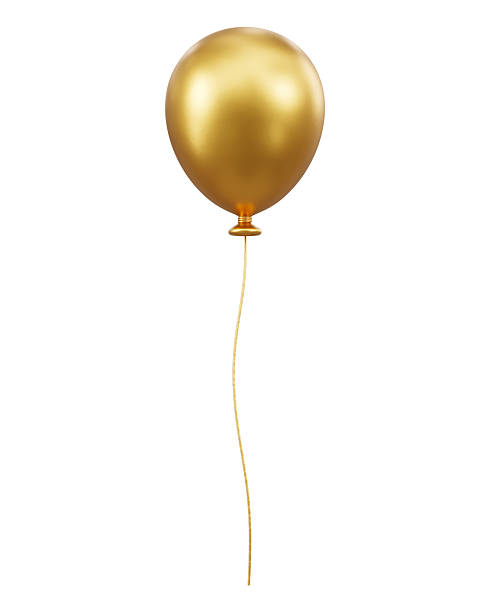 istock Golden Balloon 3D Metallic Glossy Element. 2257144308