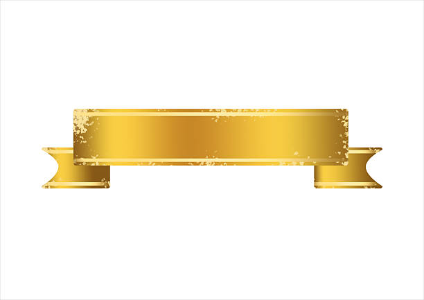 Golden ribbon banner, gold text box name element