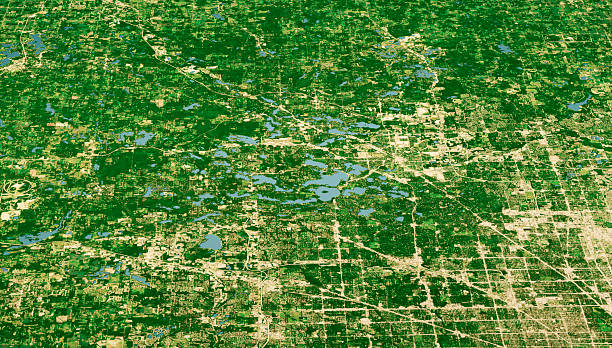 istock Oakland County MI Satellite Landscape View 3D Render Color 2257196081