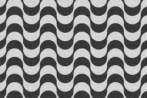 Copacabana sidewalk pattern with realistic cobblestone texture. Famous beach promenade in Rio de Janeiro in Brazil. Repeating wavy print in Portuguese pavement style. Vector graphic illustration Copacabana sidewalk pattern with realistic cobblestone texture. Famous beach promenade in Rio de Janeiro in Brazil. Repeating wavy print in Portuguese pavement style. Vector graphic illustration. promenade stock illustrations