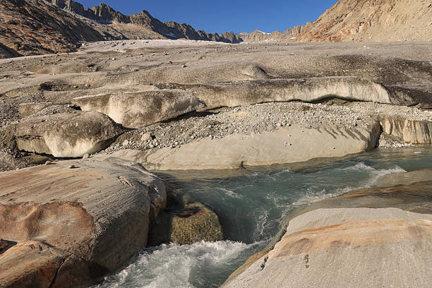 Melting Rhone Glacier in october 2025
