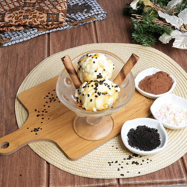 Double scoops of vanilla ice cream