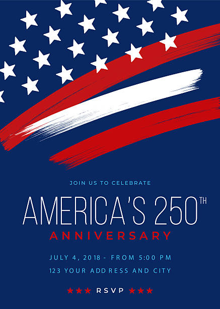 America 250 Anniversary Invitation Template. Stock illustration