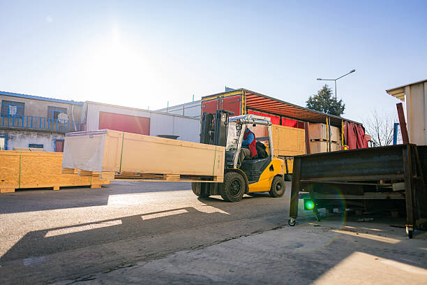 Forklift loading truck