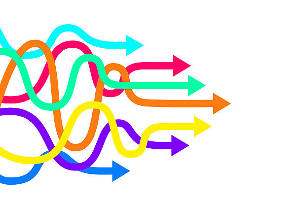 Streamline arrows process concept image. Vectorv