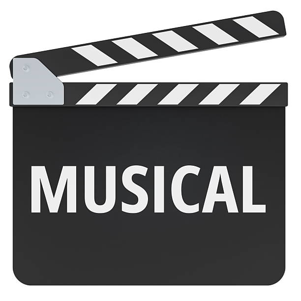 istock Musical film concept with clapperboard. 3D rendering 2257225553